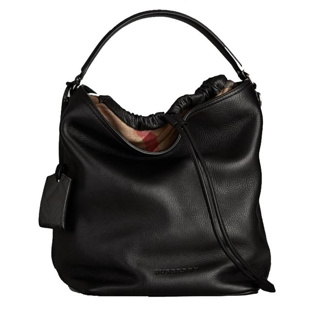 Burberry Medium Ashby Black Leather Hobo Bag