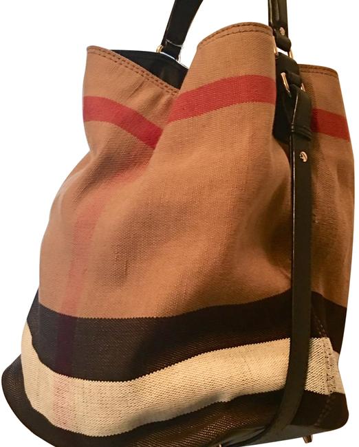 Burberry Medium Ashby Canvas Black Hobo Bag