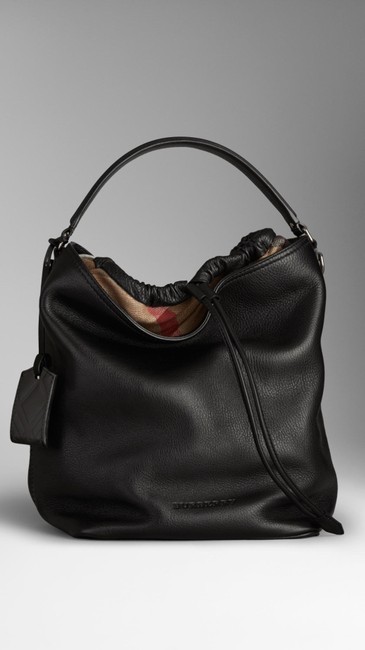 Burberry Medium Ashby In Black Leather Hobo Bag