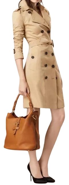 Burberry Medium Buckle Tan Leather Hobo Bag