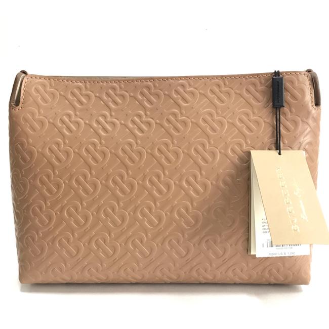 Burberry Medium Calf Grain Leather Light Camel Clutch