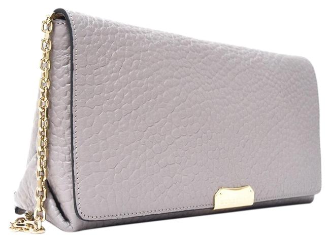 Burberry Medium Signature Pale Grey Leather Clutch