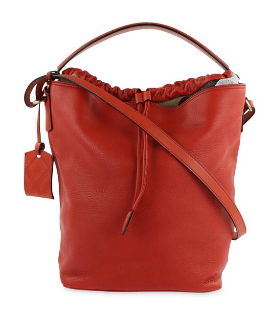 Burberry Medium Susanna Red Leather Hobo Bag