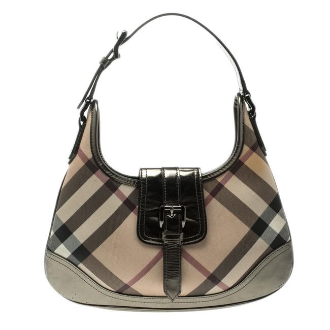 Burberry Metallic and Leather Small Brooke Grey Pvc Hobo Bag