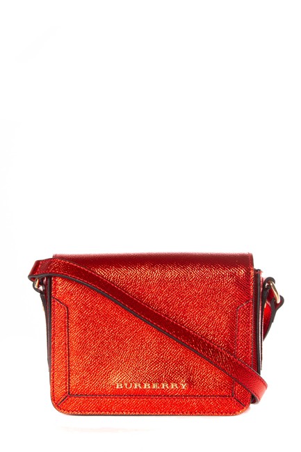 Burberry Metallic Red Leather Cross Body Bag