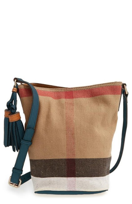 Burberry Mini Ashby Arctic Dustbag Blue Canvas with Leather Cross Body Bag