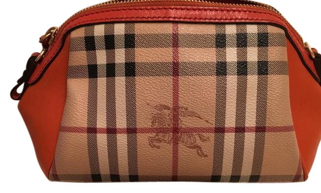 Burberry Mini Blaze BeigeOrange Leather Cross Body Bag