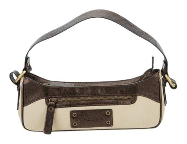 Burberry Mini Brown Canvas and Leather Hobo Bag