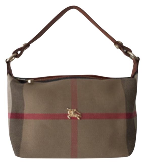 Burberry Mini BrownCheck Canvas Hobo Bag