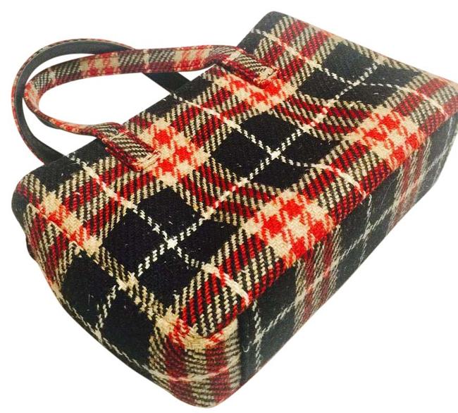 Burberry Mini Handbag Red Wool and Leather Hobo Bag