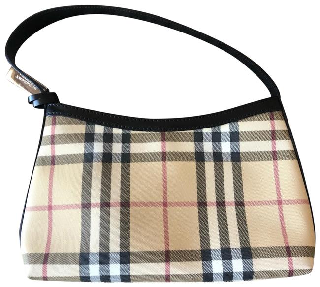 Burberry Clutch Mini HoboClutch Black Textile with Leather Trim Hobo Bag