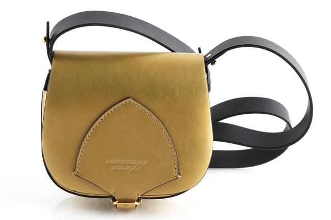 Burberry Mini Saddle Gold Leather Cross Body Bag