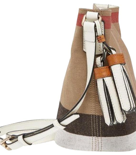 Burberry Bucket Mini Susana Check Canvas Cross Body Bag