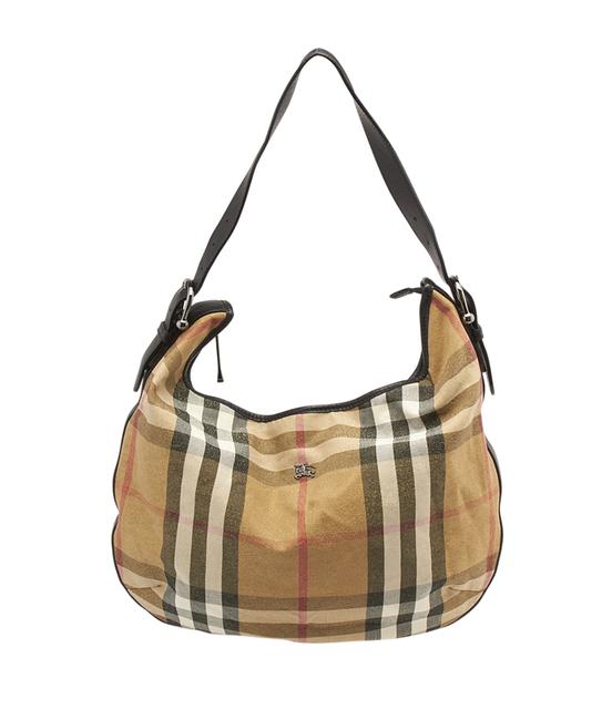 Burberry Multi color House Check 101478 CanvasLeather Hobo Bag
