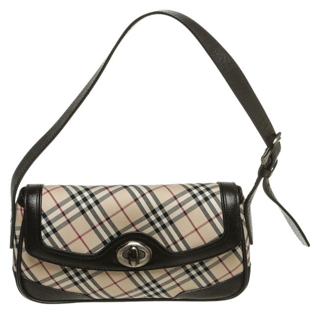 Burberry Handbag Multicolor Plaid Tan Canvas Hobo Bag