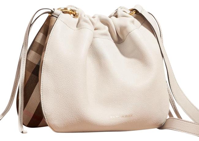 Burberry New Derby House Check Limestone Leather Cross Body Bag