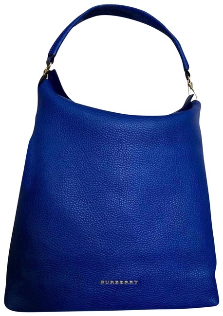 Burberry New London Brilliant Royal Blue Leather Hobo Bag