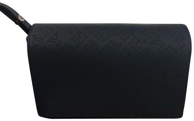 Burberry New Perforated Hampshire Logo Navy Blue Leather Cross Body Bag