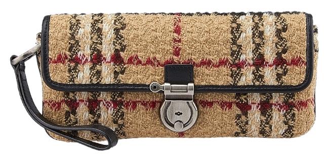 Burberry Nova Check 37921 Beige Multicolor WoolLeather Clutch
