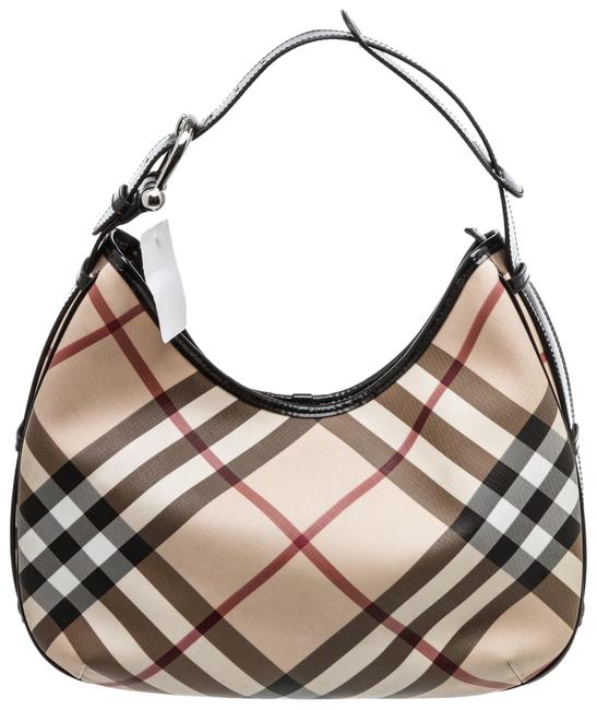 Burberry Nova Check 497581 Beige Coated Canvas Hobo Bag