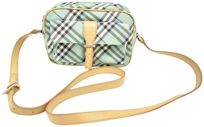 Burberry Nova CheckLeather G Light Blue Jacquard Cross Body Bag