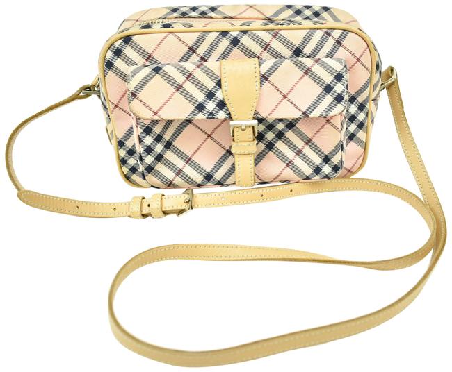 Burberry Nova CheckLeather G Pink Jacquard Cross Body Bag