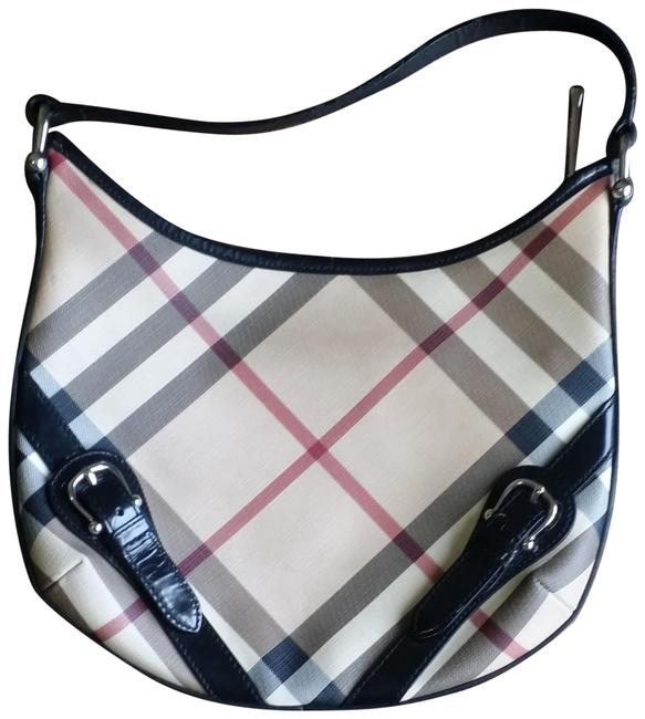 Burberry Nova Check Beige Pvc Leather Hobo Bag