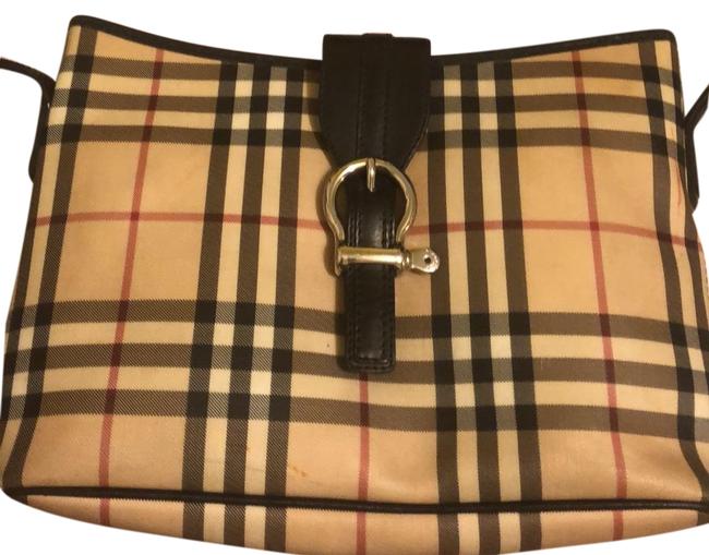 Burberry Nova Check Leather Hobo Bag
