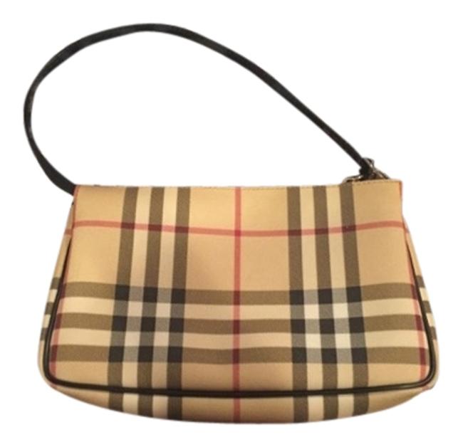 Burberry Nova Check Pochette Multicolor Canvas Leather Clutch