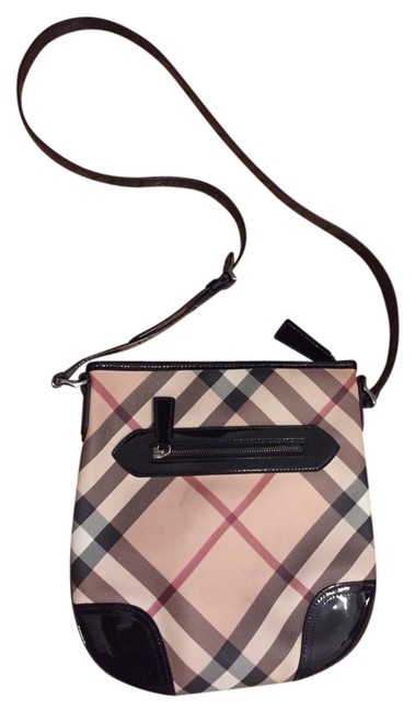 Burberry Nova Check Tan Leather Cross Body Bag