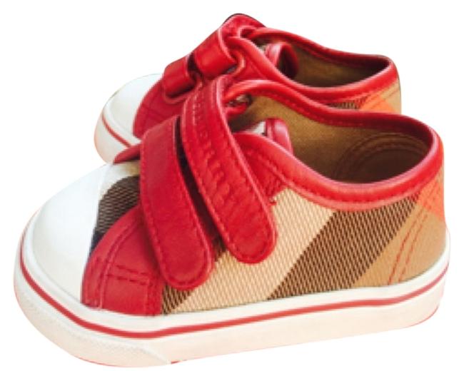 Burberry Nova Check Toddler Shoes Deep Red Clutch