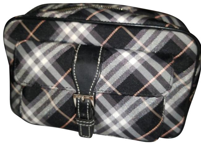Burberry Nova Check White and Pink Black Leather Nylon Cross Body Bag