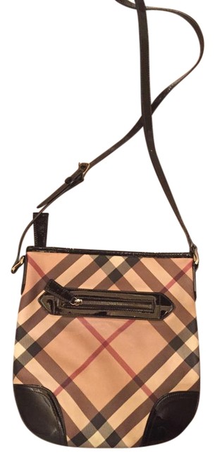 Burberry Nova Check with Black Patent Leather Handbag Cross Body Bag