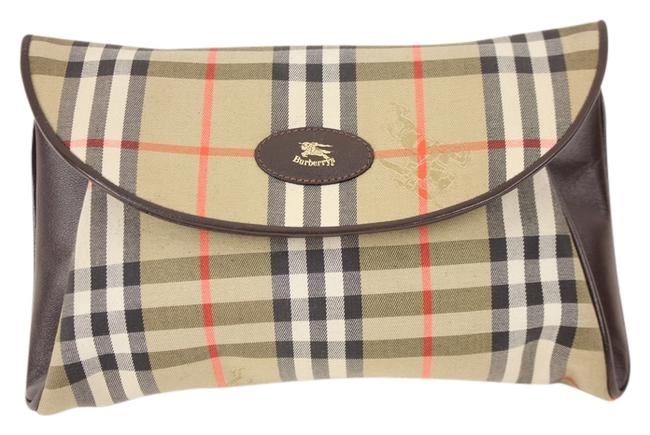 Burberry Novacheck Beige Canvas Clutch