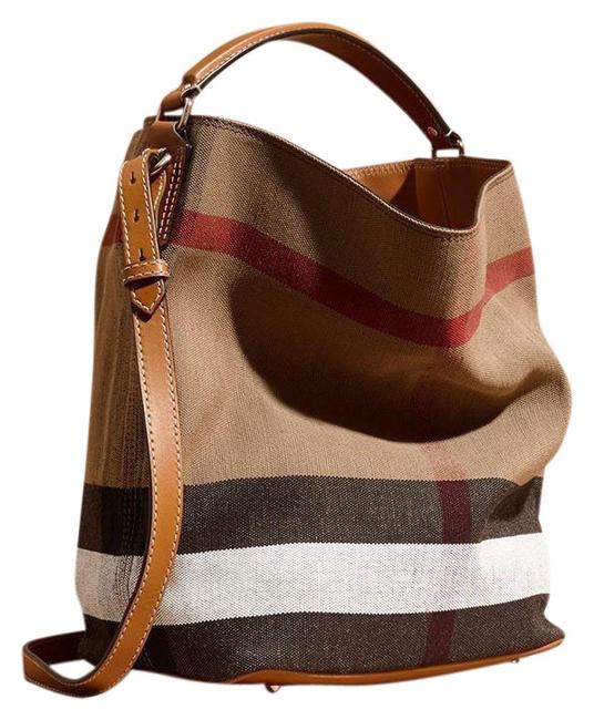 Burberry Nwot Ashby Medium Canvas Check Tote Hobo Bag