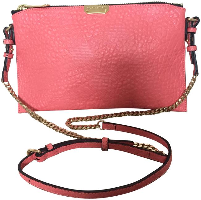 Burberry Nwot Magenta Embossed Peyton Pink Leather Cross Body Bag
