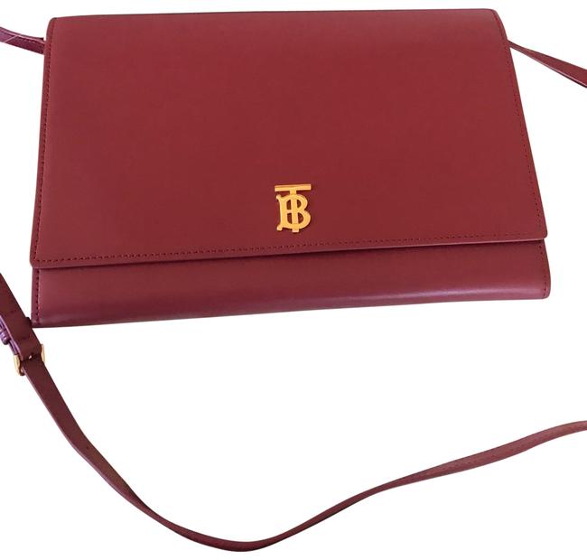 Burberry Albion Tb Crmson Leather Cross Body Bag