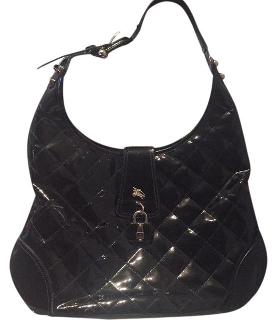 Burberry Patent Black Hobo Bag