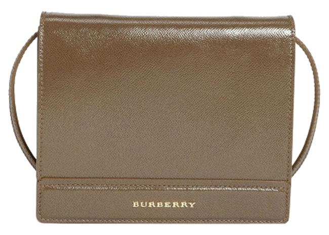 Burberry Patent Leather Olive Brown Cross Body Bag