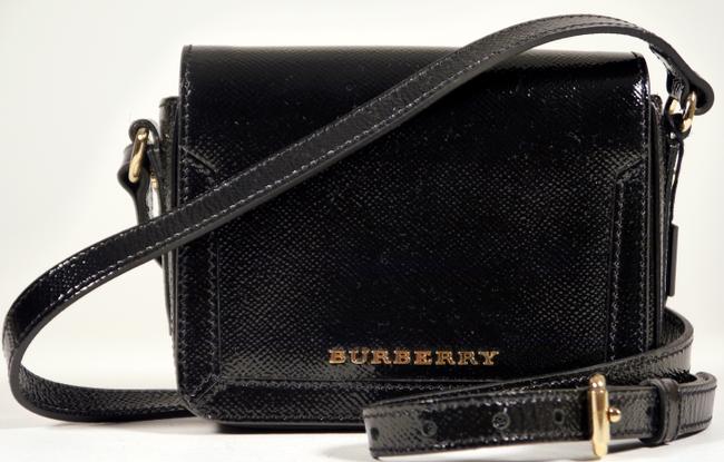 Burberry Berkeley Patent Small Purse Msrp Black Leather Cross Body Bag