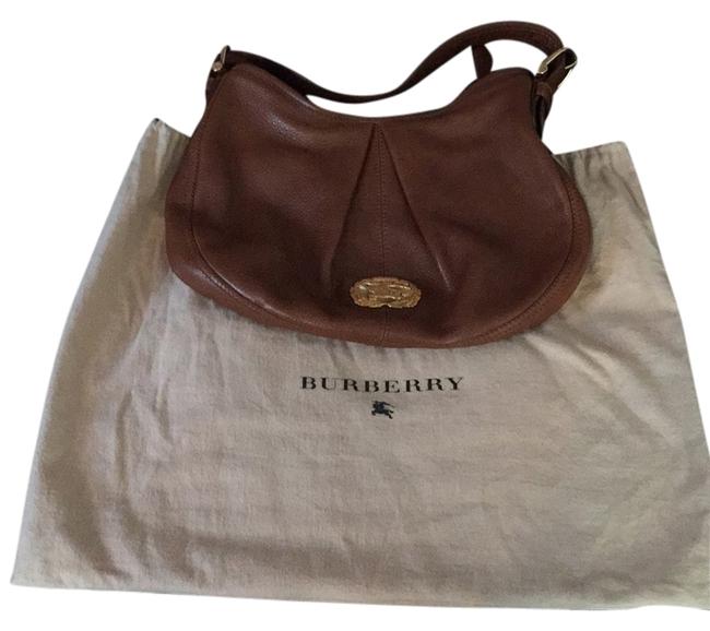 Burberry Pebbled Brown Lether Hobo Bag