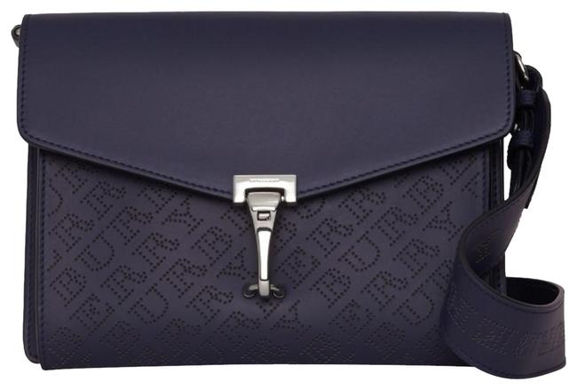 Burberry Perforated Logo Regency Blue Leather Cross Body Bag
