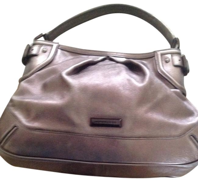 Burberry Pewter Leather Hobo Bag