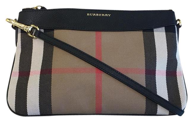 Burberry Peyton Black Leather Nylon Cross Body Bag