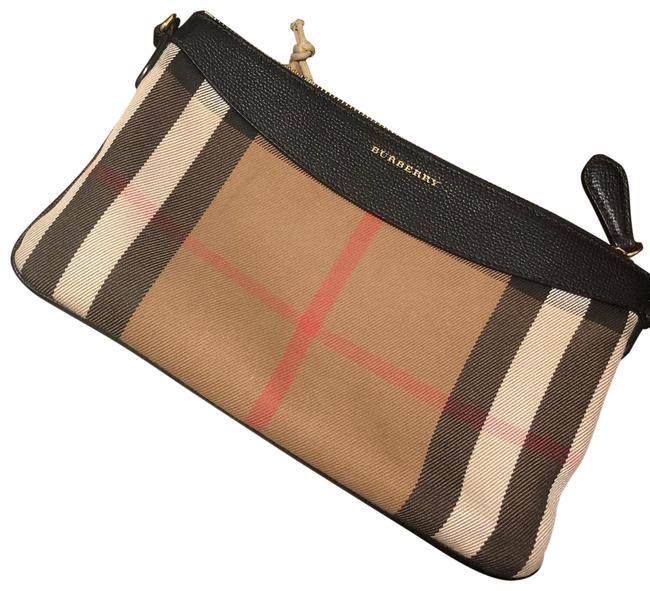 Burberry Peyton BrownBlack Canvas Cross Body Bag