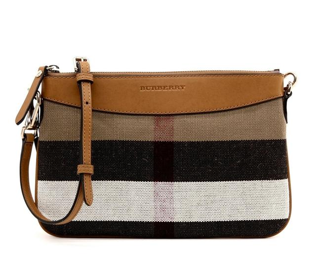 Burberry Peyton Check Brown Canvas Cross Body Bag
