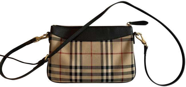 Burberry Peyton Check Canvas Leather Cross Body Bag