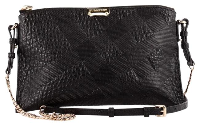 Burberry Peyton Embossed Check Leather Cross Body Bag