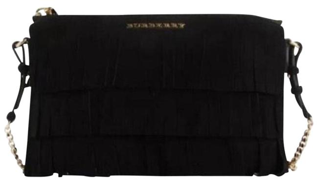 Burberry Peyton Fringe Black Suede Cross Body Bag
