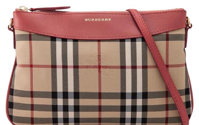 Burberry Peyton Horseferry Check Antique Rose Cross Body Bag